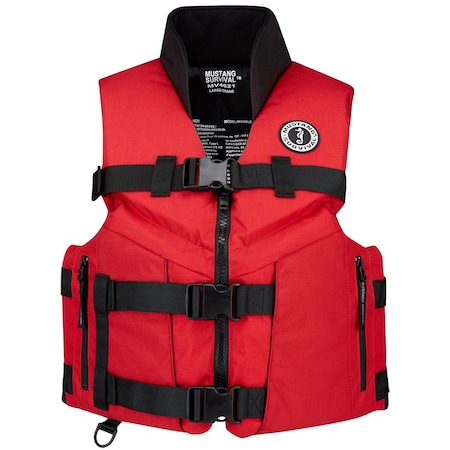 Mustang Survival Accel 100 Fishing Foam Vest Large RedBlack MV4626-123-L-216